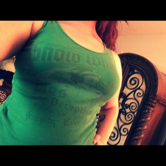 Green Snow White ribbed tank top