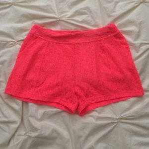 Free people hot pink lace high waisted shorts
