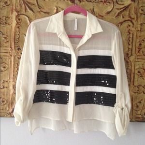 Sachin + Babi cropped sequin top