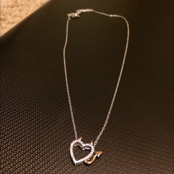 White gold heart necklace