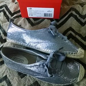 *SOLD* Coach Ramira Glitter/Gunmetal Espadrille 8B