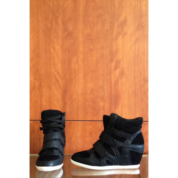 Black Wedge Sneakers