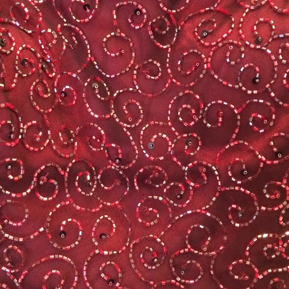 Deep Maroon Beaded Ball Gown - Picture 3 of 3