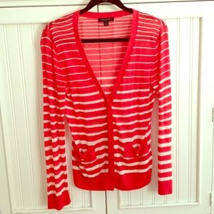 S Red and White Striped Banana Republic Sweater