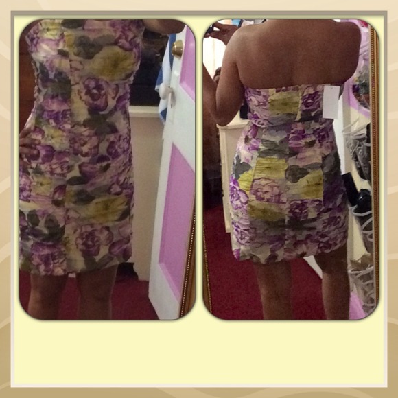 ❌❌SOLD❌❌ Floral Tube Dress (juniors 7) - Picture 3 of 4