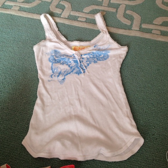 Free people eyelet& lace tank top