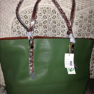 Forest Green Faux Leather Handbag