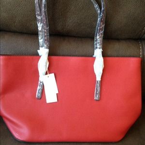 Red Faux Leather Handbag (just Reduced)