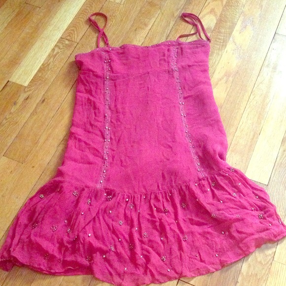 Stunning free people red beaded flapper dress