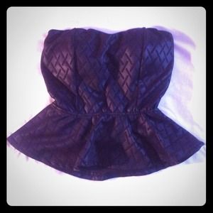 Black strapless top