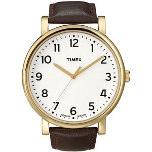 Timex Easy Reader Leather Strap Watch Gold/Brown
