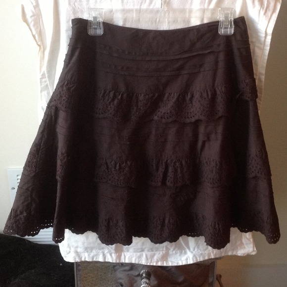 Brown ruffled skirt