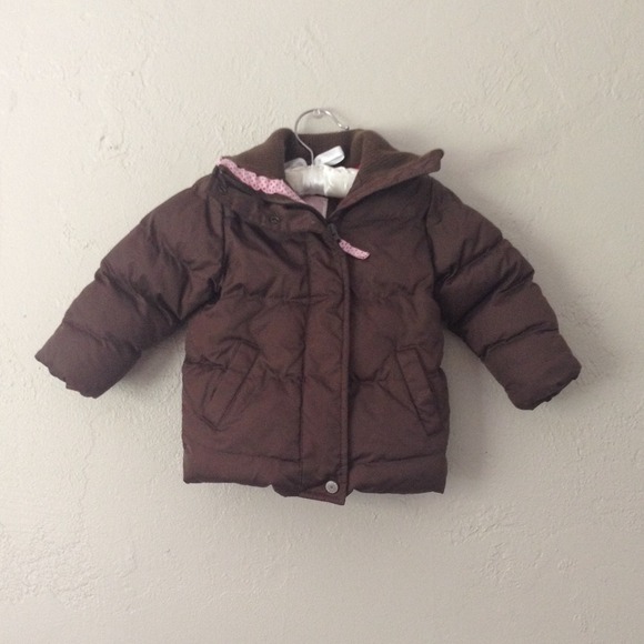12-18 month girls brown and pink snow jacket. - Picture 1 of 3