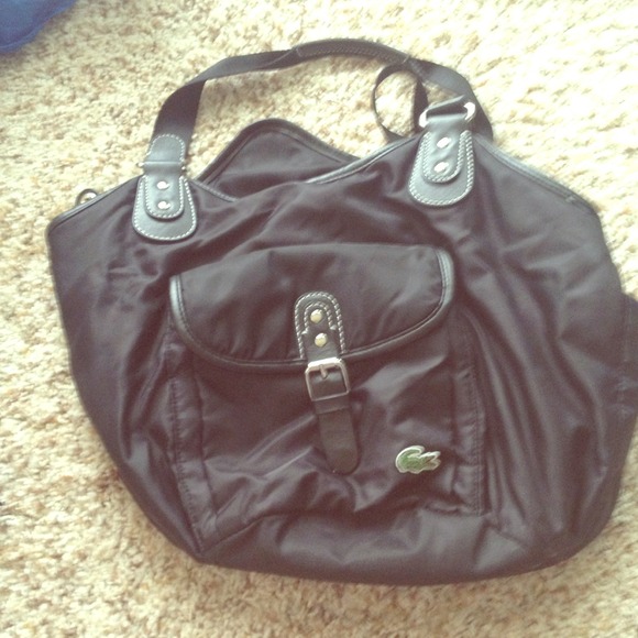 Black Lacoste sporty boho bag