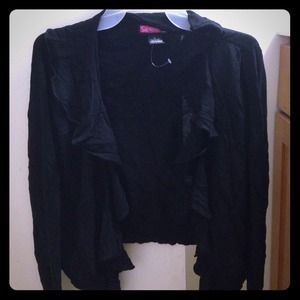 Black Dressy Long Sleeve Sweater with Ruffles! NEW