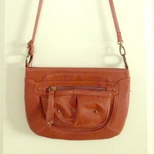 Target || Light brown leather cross body