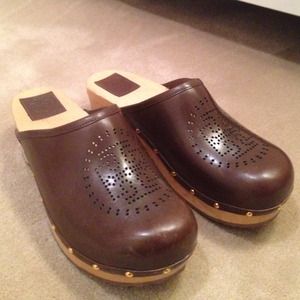 Tory Burch - Brown Leather Clogs