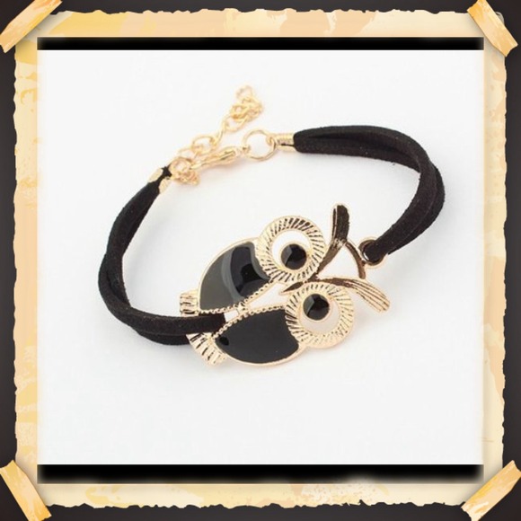 Owl bracelet black