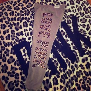 Love pink full length bling  sweats
