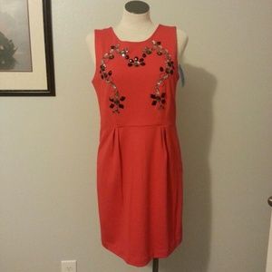 Red Cynthia Rowley dress with cute stones.