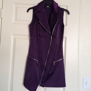 Purple Zip-Up Bebe Dress