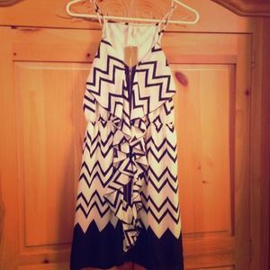 Francesca Ruffle Chevron Dress