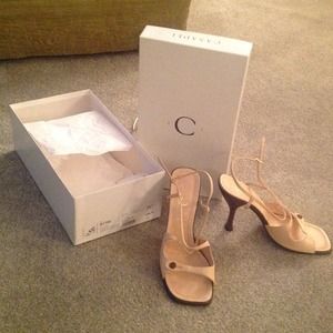 Casadei nude strappy heels