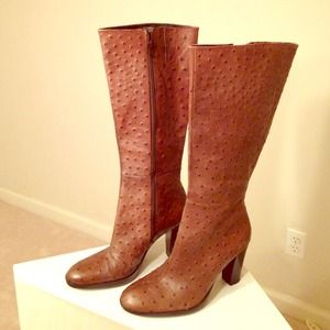 Nine West Brown leather knee high boots