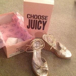 Authentic juicy couture gold espadrilles