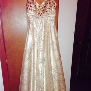 Gold prom dress