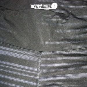 Black and grey stripped workout pants