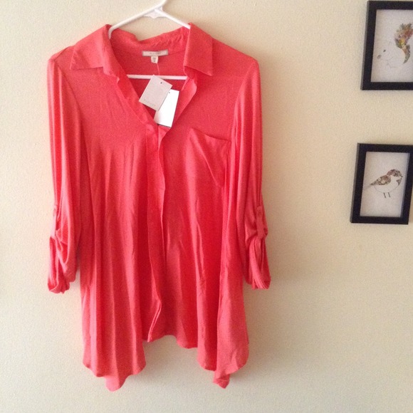 Coral stretch top. NWT! Nordstrom Brand