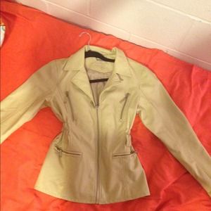 Cream Leather jacket