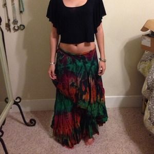 wrap around tie dye skirt