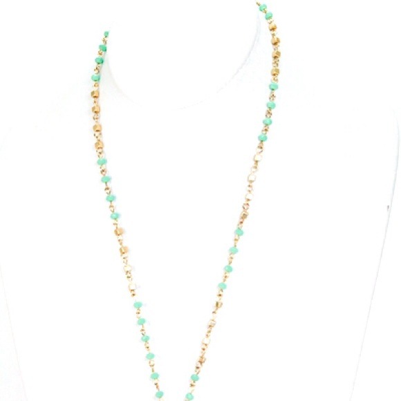 Crystal drop necklace -turquoise - Picture 3 of 3