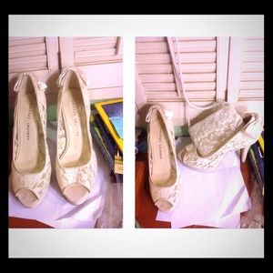 On Hold White lace heels bundle