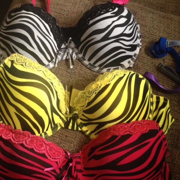 Zebra convertible bra bundle NWOT
