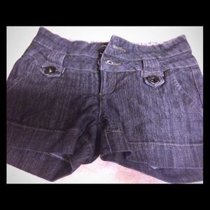 High waisted denim shorts