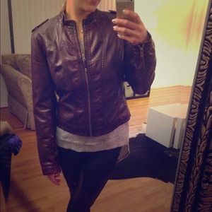Dark Maroon Pleather jacket