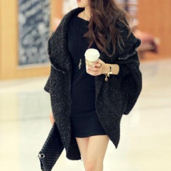 Accessories - Korean style rabbit fur oversized loose sweater