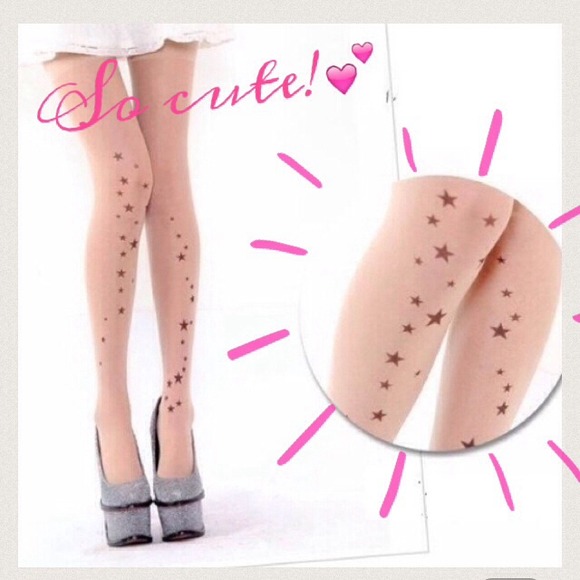 Sheer star tattoo panty hose.