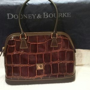 DOONEY & BOURKE Croco leather domed satchel brown
