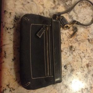 Authentic coach black wristlet