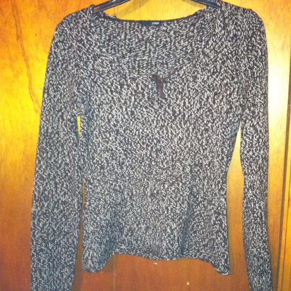J crew brown and white speckled sweater - Picture 1 of 2