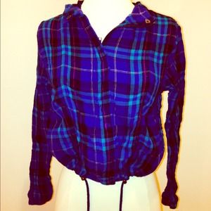Plaid zip up hoodie