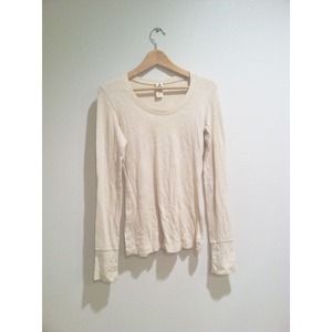 Free People Basic Cream 100% Cotton Shirt