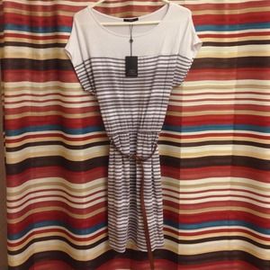 NWT TART Cream&Mushroom Striped Dress