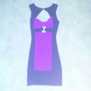 FD Black and Purple above knee dress