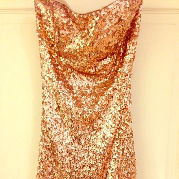 Gold sequins strapless short dress🚫BUNDLED🚫