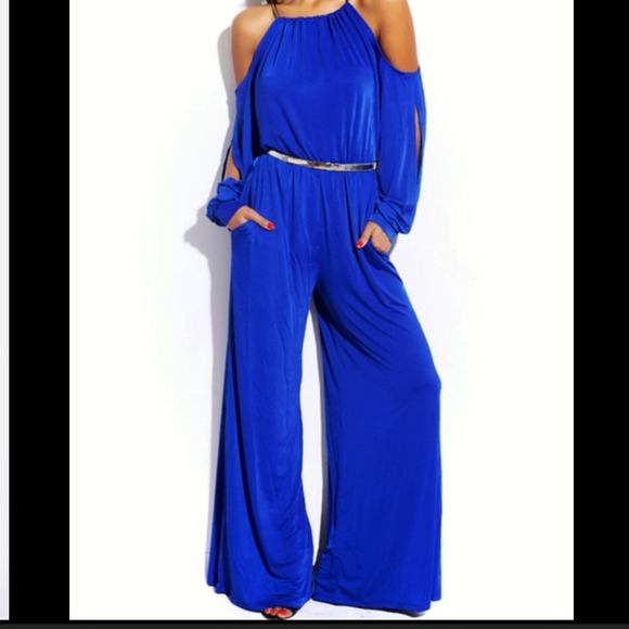Cobalt Royal Blue Belted Jumpsuit LAST ONE